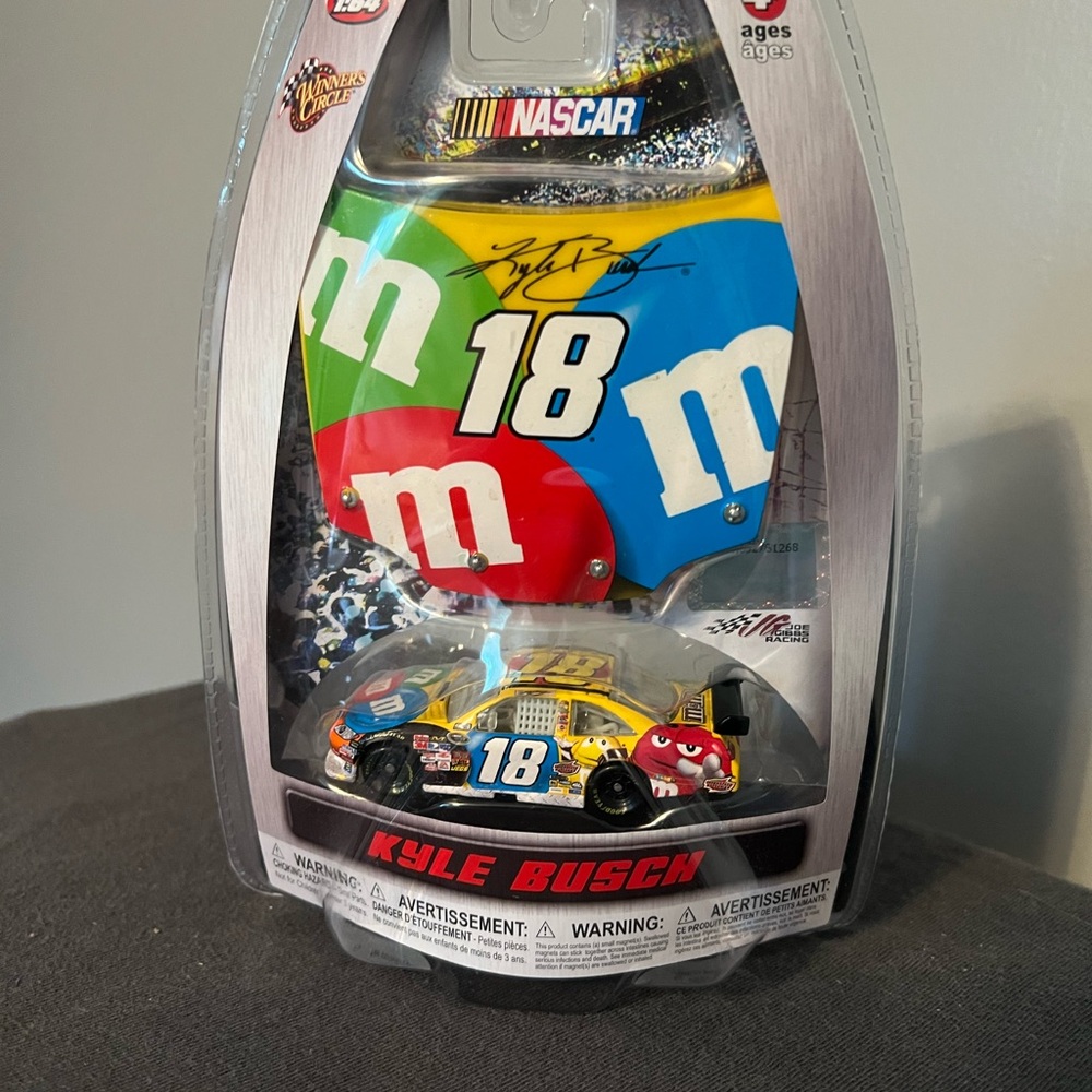 Kyle Busch M&M's Racing Toy Car - Yellow and Red